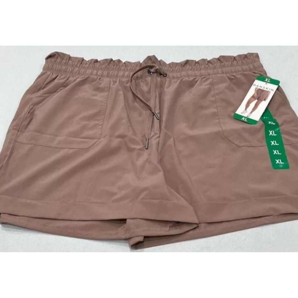Danskin Women's Paperbag Shorts, Antler, Size XL.  AP